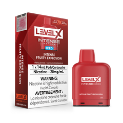 BUY NOW ! INTENSE FRUITY EXPLOSION ICE BY LEVEL X Experience a burst of vibrant fruitiness, awakening your senses with intense flavor. Introducing the Intense series by Level X,a groundbreaking hybrid pod vape that seamlessly merges the convenience of disposables with the simplicity of pre-filled pods.