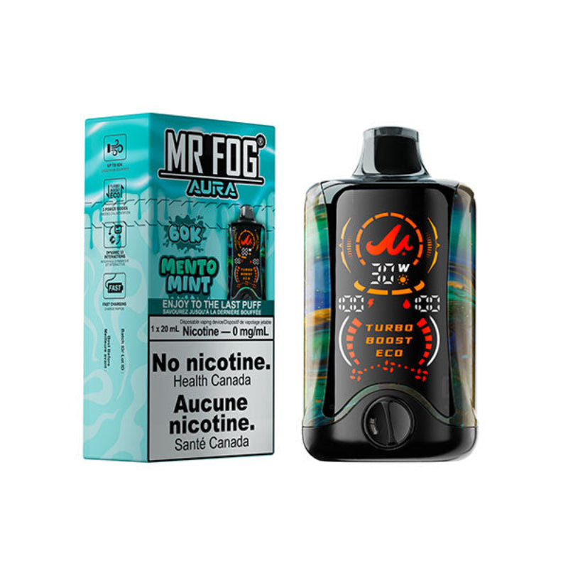 Mr Fog Aura 60K Mento Mint Nicotine-Free Disposable Vape