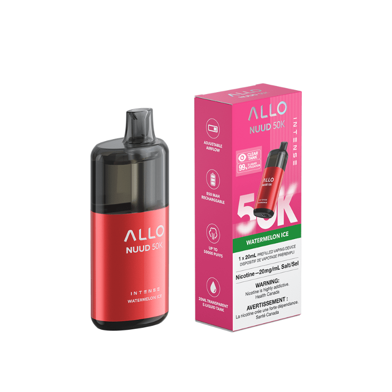 Allo NUUD Watermelon Ice 50K Intense Disposable Vape - DISPOSABLE - Mister Vapor