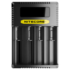 Nitecore battery charger with four slots on a white background