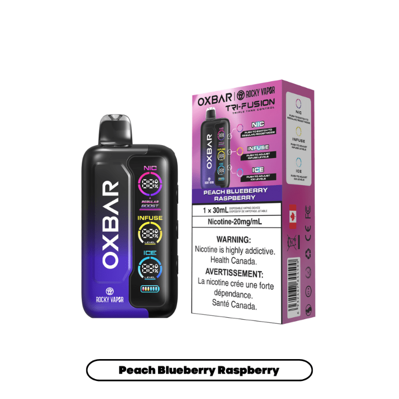 Oxbar Tri-Fusion Peach Blueberry Raspberry Disposable Vape - DISPOSABLE - Mister Vapor