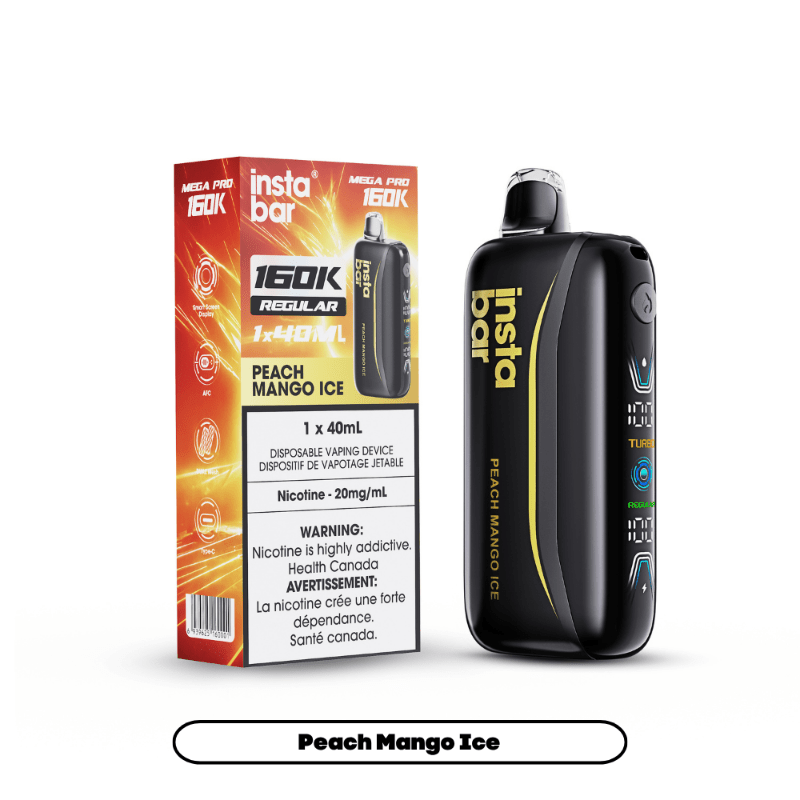 Insta Bar Mega Pro 160K Disposable Vape - Peach Mango Ice - DISPOSABLE - Mister Vapor