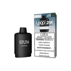FLAVOURLESS STLTH LOOP 25K Pods – flavourless mix with 25,000 puffs. Enjoy long-lasting, eco-friendly vaping with STLTH LOOP's 20ML e-liquid capacity!