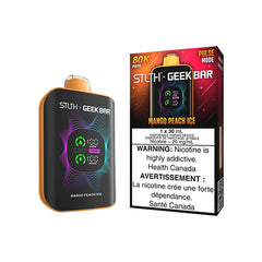 Mango Peach Ice STLTH X GEEKBAR 80K Disposable, 30mL, 80,000 puffs, Type-C charging, airflow control & screen indicators for lasting satisfaction.
