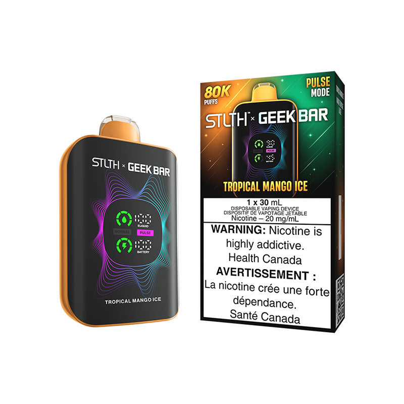 STLTH X GEEKBAR Tropical Mango Ice 80K Disposable Vape, 30mL