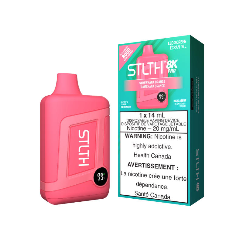 STLTH 8K PRO STRAWNANA ORANGE ICE DISPOSABLE VAPE QUEBEC VAPE SHOP