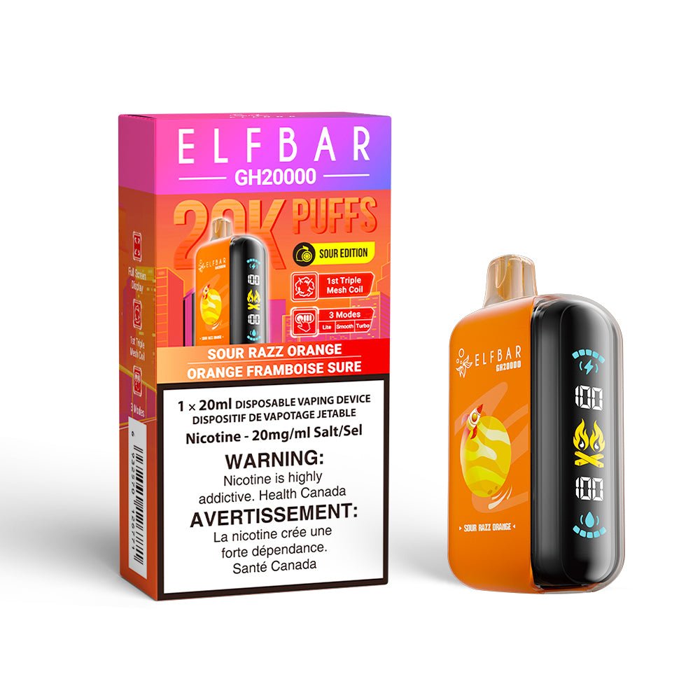 Elf Bar GH 20K Sour Razz Orange Disposable Vape - DISPOSABLE - Mister Vapor