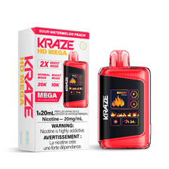 Kraze HD Mega Sour Watermelon Peach (20K Puffs) Disposable Vape - DISPOSABLE - Mister Vapor