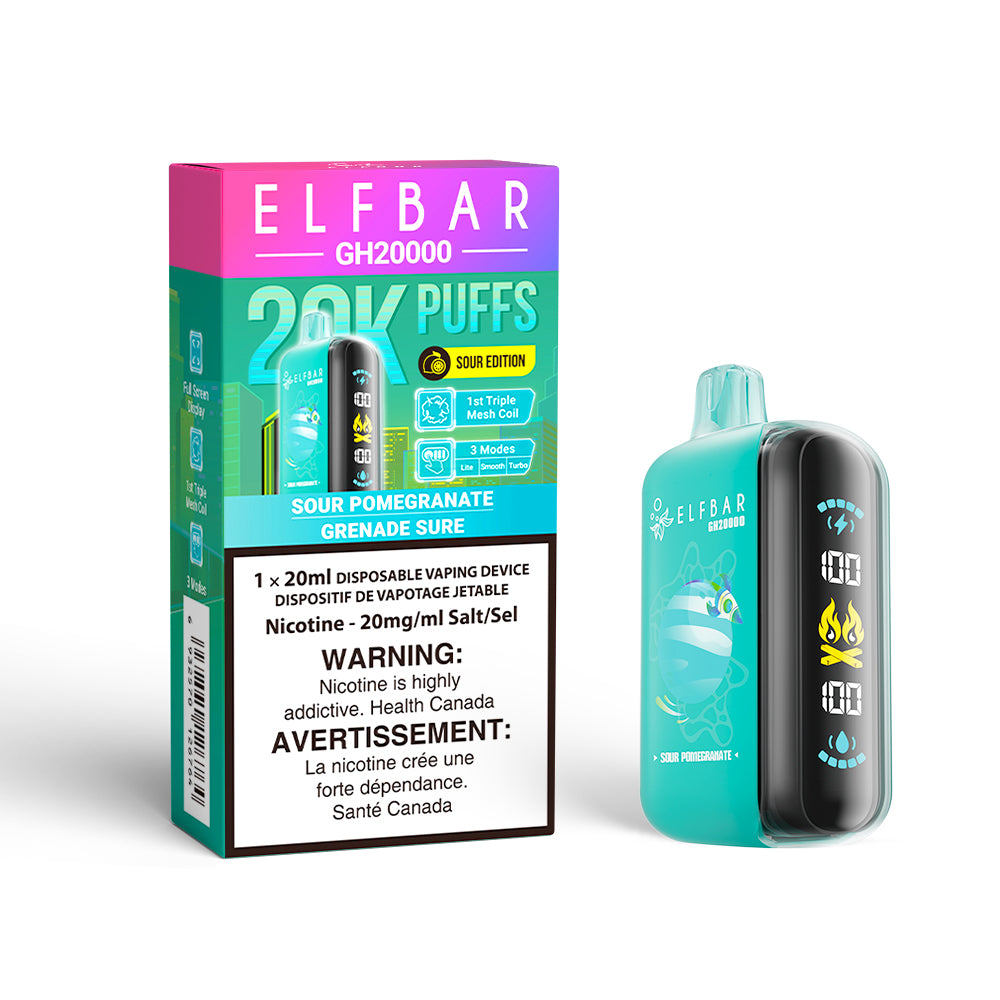 SOUR POMEGRANTE ELF BAR GH20k DISPOSABLE VAPE
A citrus pomegrante blend
