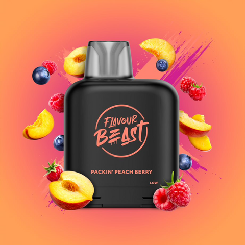 #1 BEST VAPE STORE NEAR ME WITH LEVEL X PACKIN' PEACH BERRY FLAVOUR BEAST POD AT MISTER VAPOR CANADA
