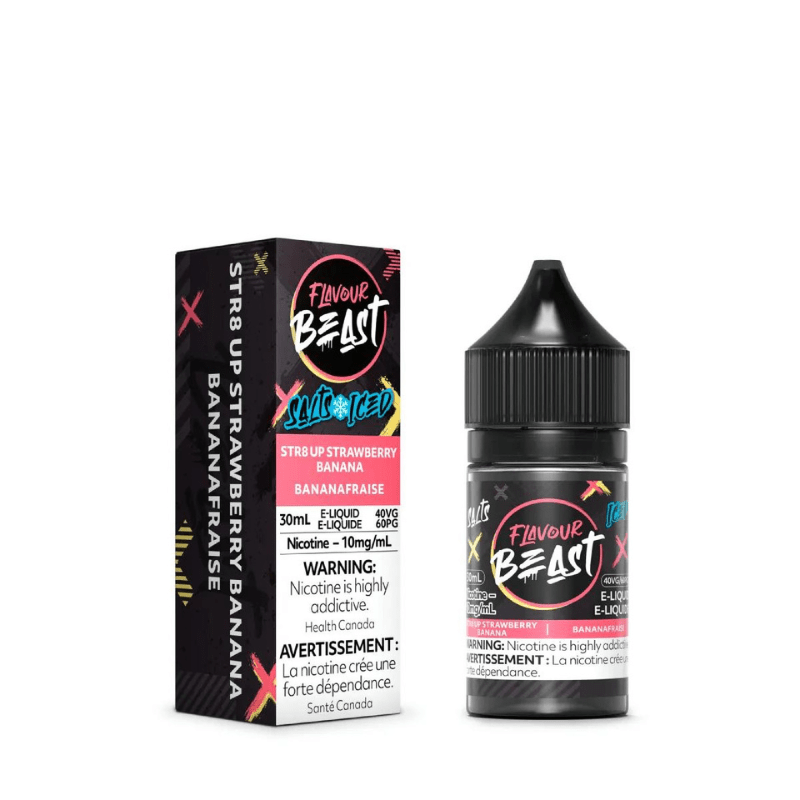 Flavour Beast E-Liquid Str8 Up Strawberry Banana Iced Salt (30mL/60ml) - E-Liquid - Mister Vapor