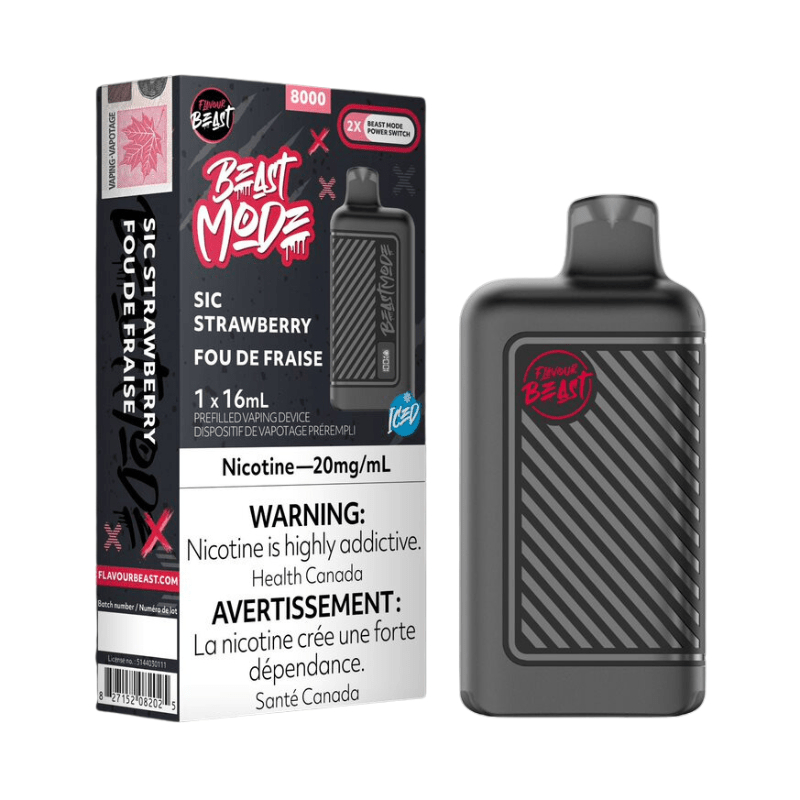 Beast Mode 8K Sic Strawberry Iced Disposable Vape - DISPOSABLE - Mister Vapor