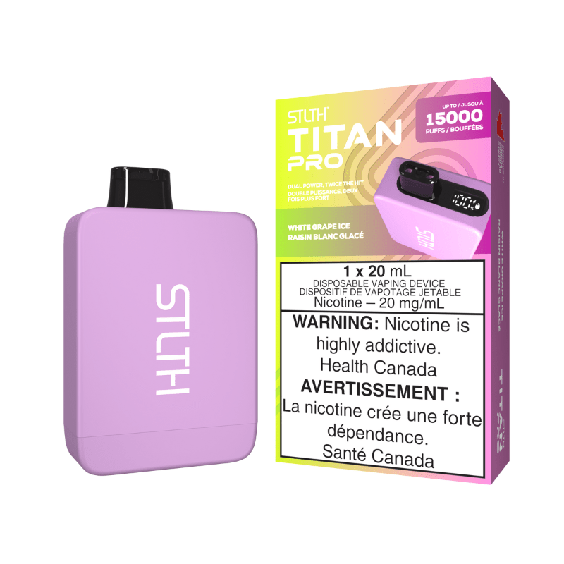 STLTH Titan Pro (15K) White Grape Ice Disposable Vape - DISPOSABLE - Mister Vapor