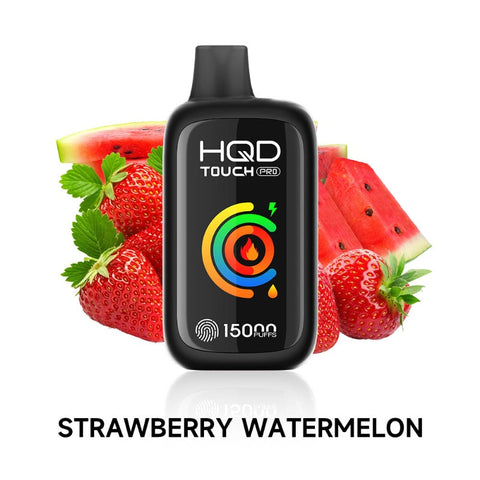 STRAWBERRY WATERMELON HQD TOUCH PRO (15000 PUFFs) DISPOSABLE Sweet refreshing blend of strawberries watermelon. Introducing HQD's newest advancement: the Touch Pro, Canada's groundbreaking full-screen disposable vape. With its sleek design and touch sensor technology, it delivers a contemporary vaping experience.