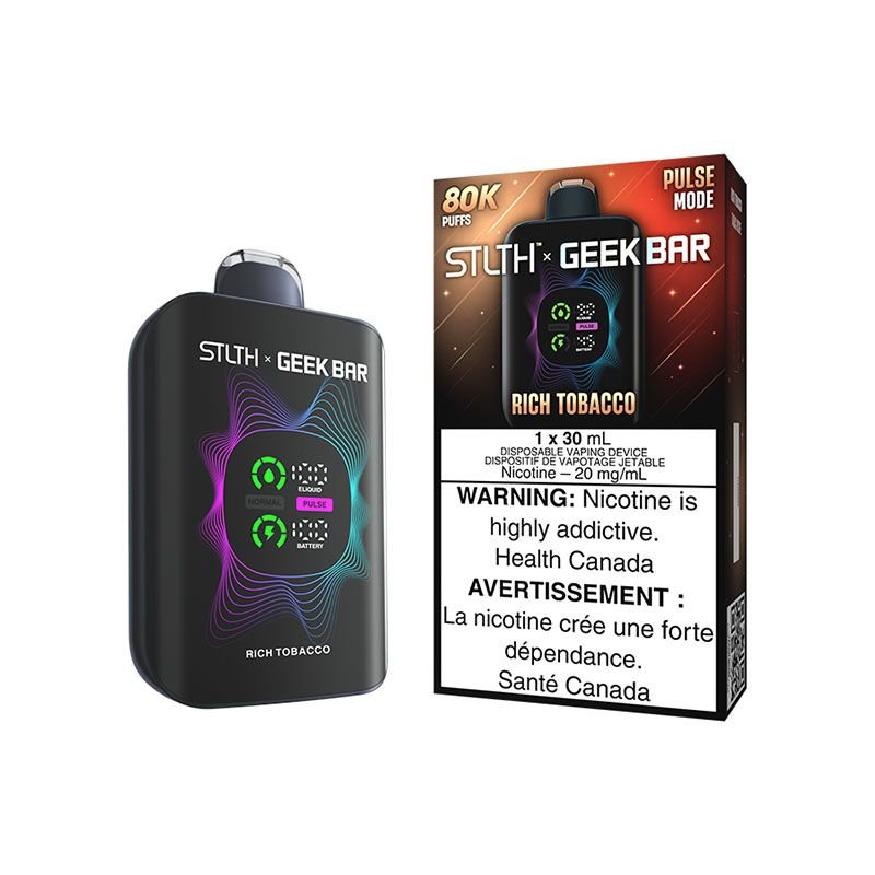 STLTH X GEEKBAR Rich Tobacco 80K Disposable Vape, 30mL - DISPOSABLE - Mister Vapor
