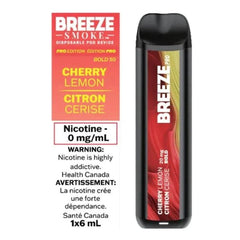 ZERO NICOTINE BREEZE PRO CHERRY LEMON DISPOSABLE VAPE STICK TORONTO, BURLINGTON, YORK, WEST TORONTO, STOCKYARDS, GTA