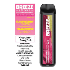 Breeze Pro Raspberry Lemon Zero Nic Disposable Vape - DISPOSABLE - Mister Vapor