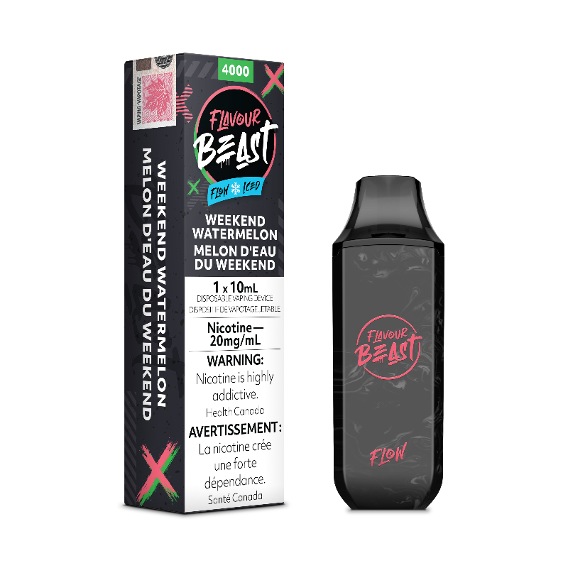 GET THE NEW FLAVOUR BEAST WEEKEND WATERMELON ICED FLOW DISPOSABLE MISTER VAPOR CANADA