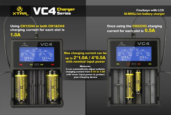 Xtar VC4 Battery Charger - Accessories - Mister Vapor