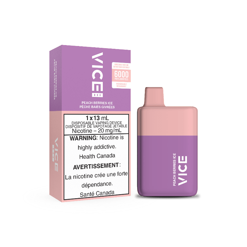 Vice Box Peach Berries Ice Disposable Vape Rechargable (6000 Puff) - DISPOSABLE - Mister Vapor