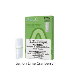 Allo Sync Lemon Lime Cranberry Pod (3Pk) (S-Compatible) - Pods - Mister Vapor
