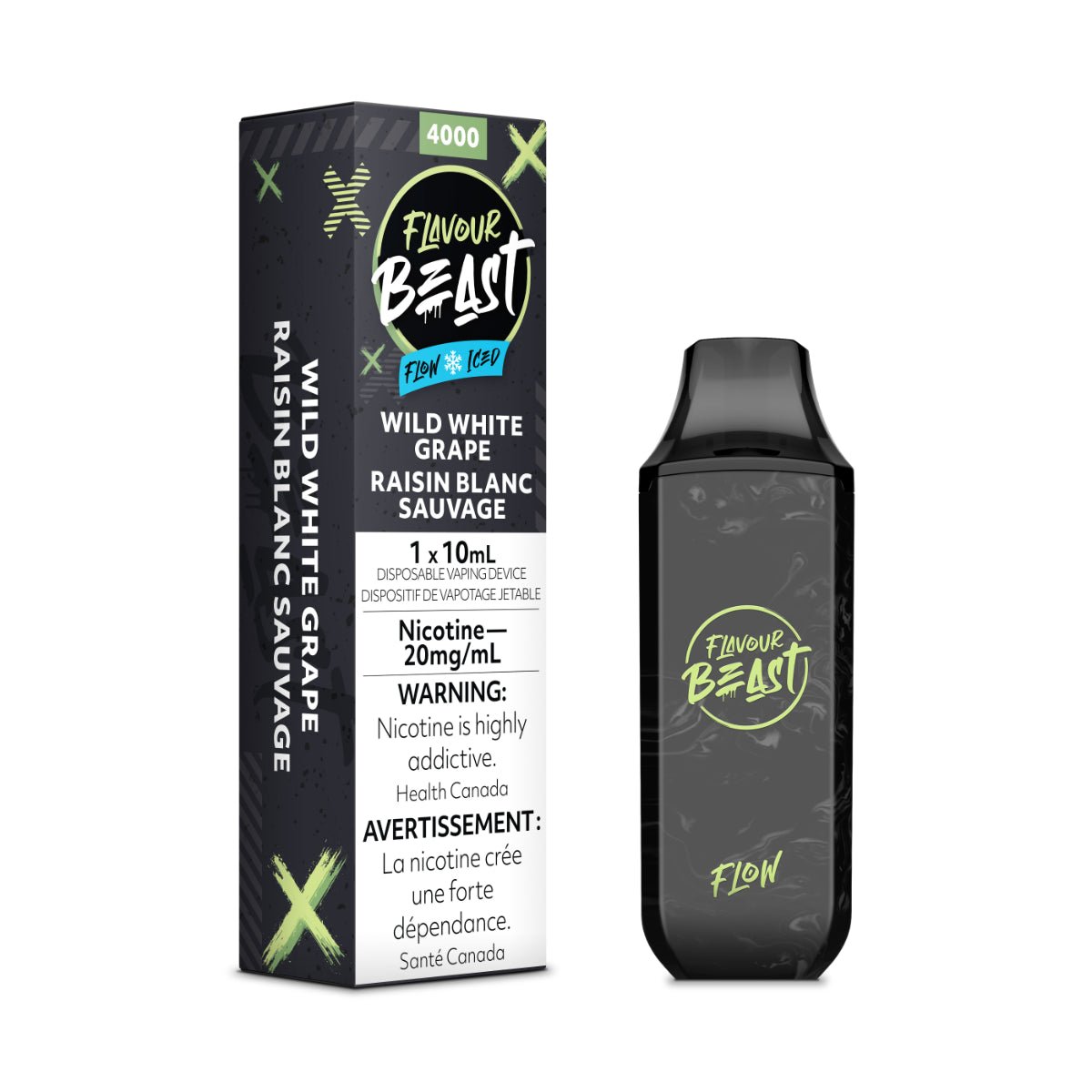 Flavour Beast Wild White Grape Iced Flow Disposable - DISPOSABLE - Mister Vapor
