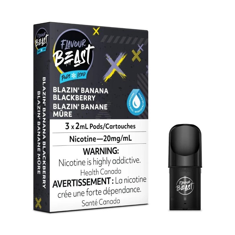 Flavour Beast Blazin Banana Blackberry Iced Pods - Pods - Mister Vapor
