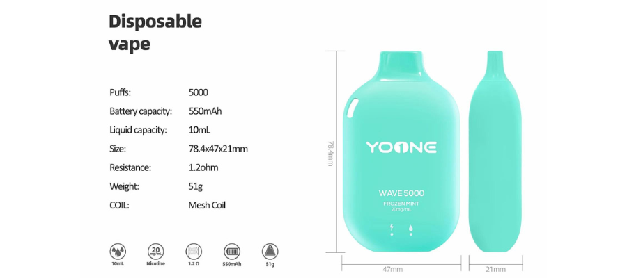 YOONE WAVE (5000 PUFFS) DISPOSABLE VAPE