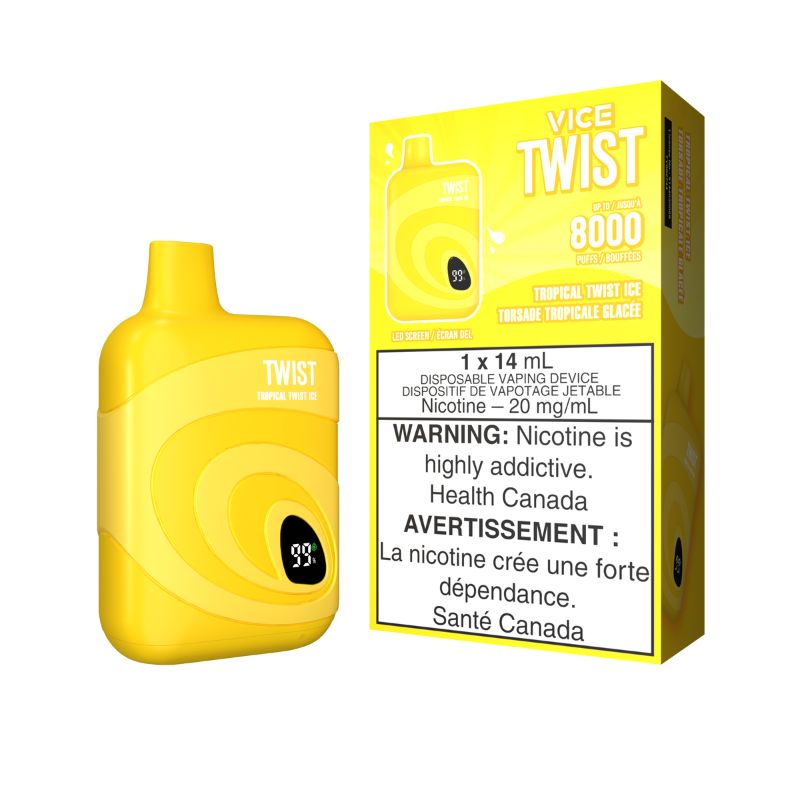#1. VICE TWIST (8000 PUFFs) TWISTED TROPICAL TWIST ICE DISPOSABLE VAPE