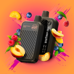 PACKIN' PEACH BERRY FLAVOUR BEAST BEAST MODE MAX - 18,000 PUFFS 20mL e-liquid, 850mAh rechargeable battery, Battery and E-liquid Display  3 Modes: Standard (18K), Beast (15K), MAX (12K)