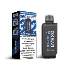 BLUE RAZZ HYPE OXBAR SVOPP 32K DISPOSABLE POD: 32000 puffs, rechargeable Type-c battery, Adjustable wattage. Buy now at Mister Vapor