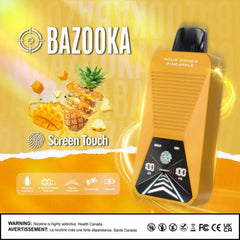 SOUR MANGO PINEAPPLE BAZOOKA 33K DISPOSABLE : Featuring 33000 puffs , adjustable mode ,dual mesh coil, touch screen display and vibration feedback. Buy now at MV 