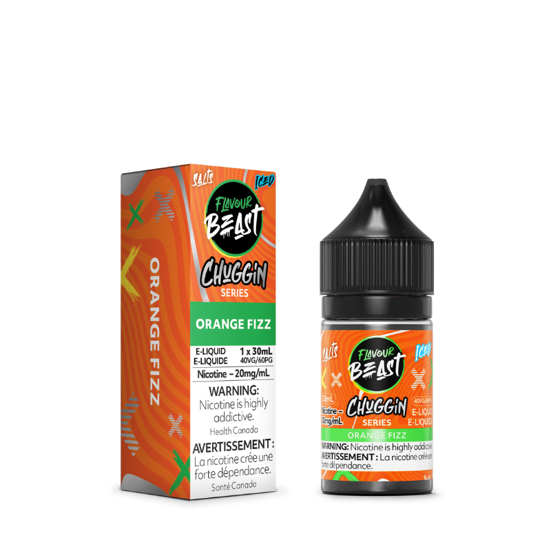 BUY FLAVOUR BEAST CHUGGIN E-LIQUID ORANGE FIZZ SALT AT MISTER VAPOR BURLINGTON