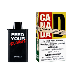 GRAB NOW! CANADA D  FEED POD (9000 PUFFs) Dive into the refreshing essence of the iconic Canada Dry with every puff. This vape flavor captures the crisp, clean, and invigorating taste of ginger ale, perfectly balanced with subtle notes of zesty lemon and lime.