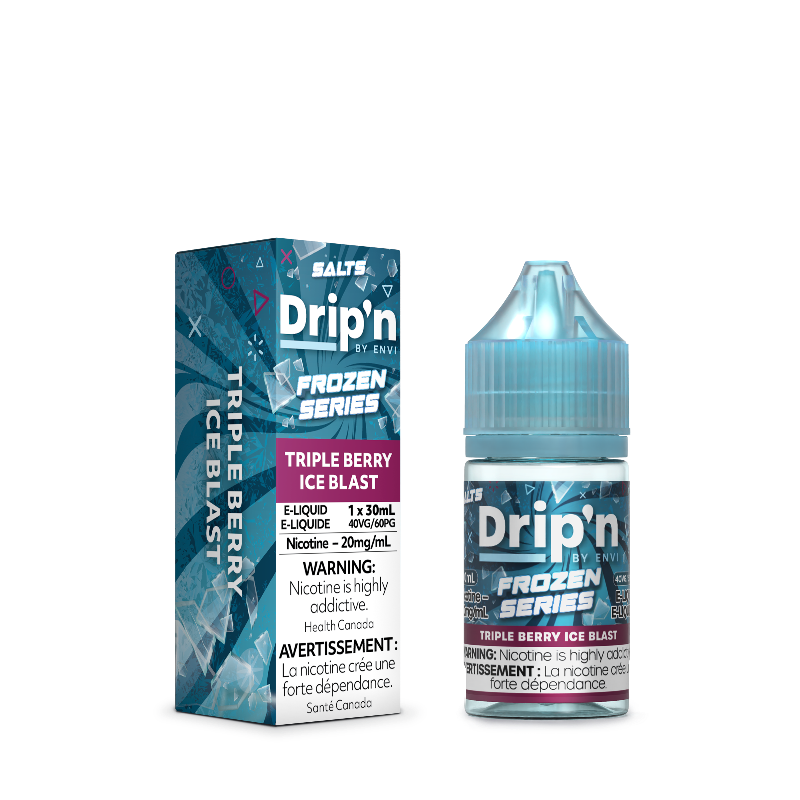 NEW RELEASE! TRIPLE BERRY ICE DRIP'N FROZEN SERIES E-LIQUID - 20mg/mL nicotine strength , 30ml e-liquid and 40vg/60pg ratio.Buy now at MV 