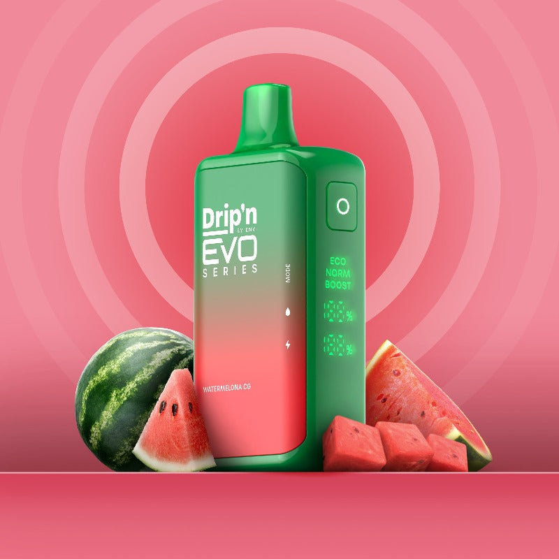BUY DRIP'N EVO 28K WATERMELONA CG DISPOSABLE VAPE AT MV ALBERTA Mister Vapor BUY DRIP'N EVO 28K WATERMELONA CG DISPOSABLE VAPE AT MV ALBERTA Mister Vapor