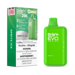 Spritz Ice Drip'n EVO 28k Disposable Vape Enjoy a refreshing burst of crisp, zesty citrus with every puff of the Sprite vape, perfectly capturing the fizzy, invigorating taste of your favorite lemon-lime soda.