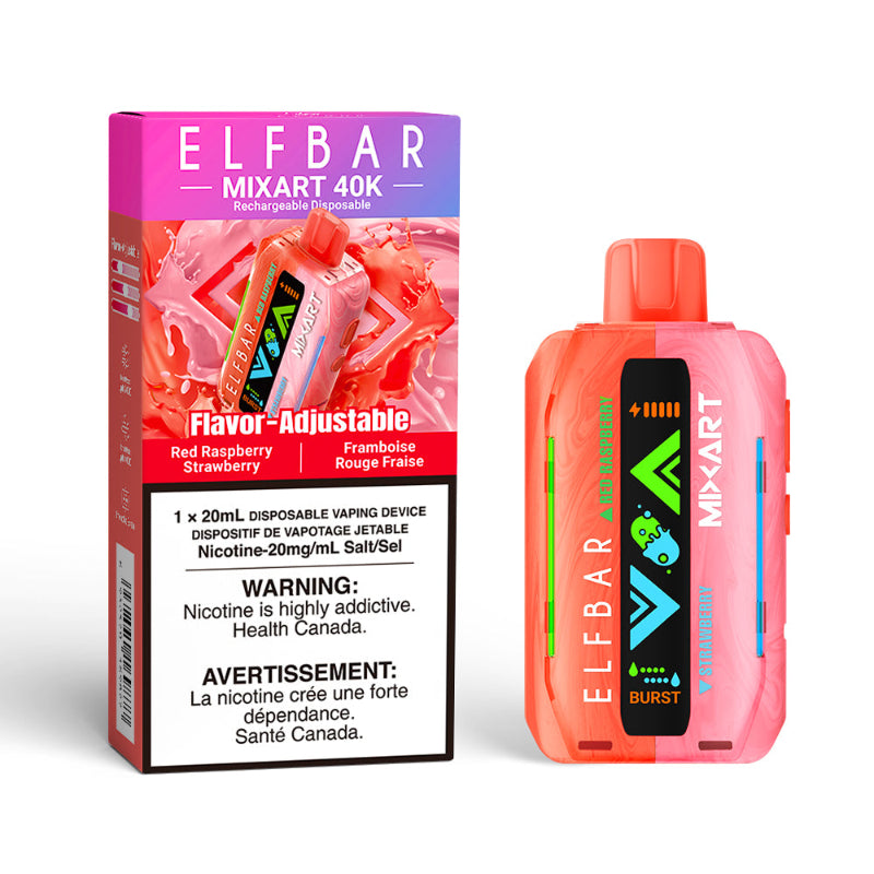Elf Bar MixArt 40k Red Raspberry Strawberry (Strawberry + Red Raspberry) Disposable Vape


