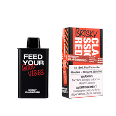 GRAB NOW! BRISKY CLASSIC RED FEED POD (9000 PUFFs) Experience the nostalgic fizz and sweetness of your favorite classic cola with every inhale. Meet the brand-new FEED disposable pod system – blending the convenience of disposables with the sophistication of closed pods, but with an extra dose of style! 