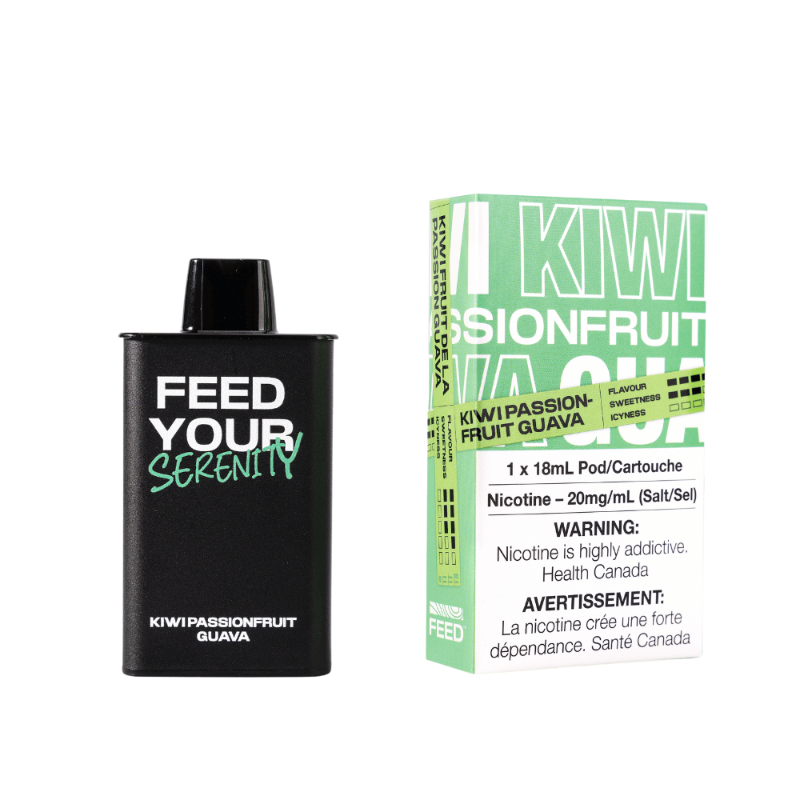 BUY NOW! KIWI PASSIONFFRUIT GUAVA FEED POD (9000 PUFFs) Each inhale delivers a refreshing fusion of flavors. Meet the brand-new FEED disposable pod system – blending the convenience of disposables with the sophistication of closed pods, but with an extra dose of style! 