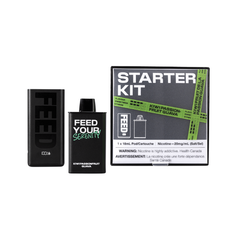 BUY NOW! KIWI PASSIONFFRUIT GUAVA FEED POD STARTER KIT (9000 PUFFs) Each inhale delivers a refreshing fusion of flavors. Meet the brand-new FEED disposable pod system – blending the convenience of disposables with the sophistication of closed pods, but with an extra dose of style! 
