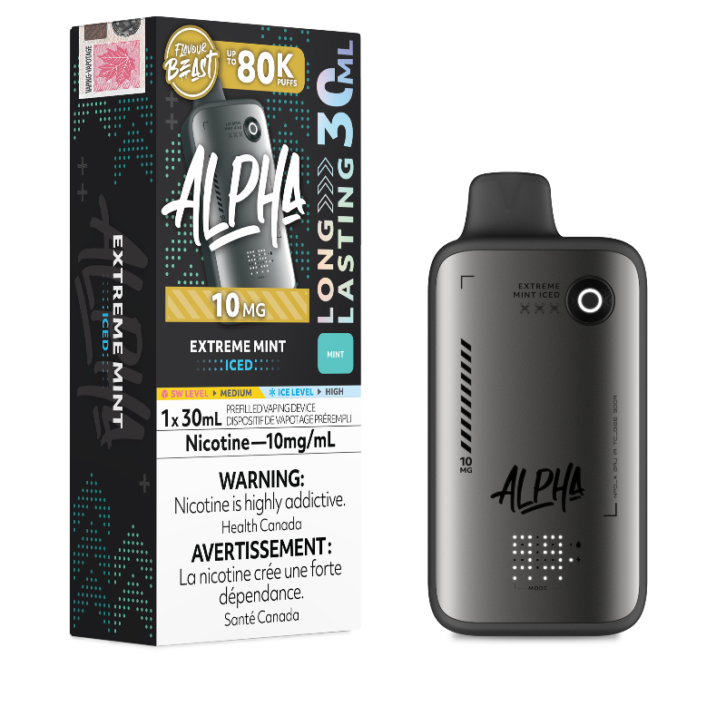 Flavour Beast Alpha 80K Disposable Vape 10MG - Extreme Mint Iced, 30mL