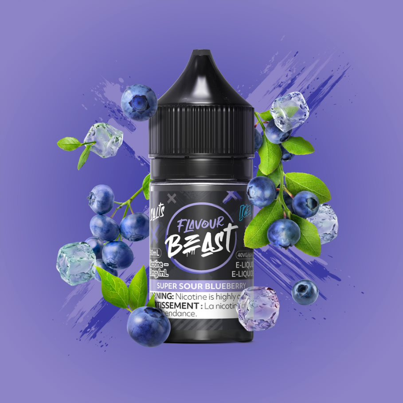 Flavour Beast Super Sour Blueberry Iced - Discover a zesty kick beneath the bold blueberry taste, accompanied by a cool, refreshing sensation that'll leave you craving more. Key Features: Strong, sweet, bold flavours High quality ingredients
