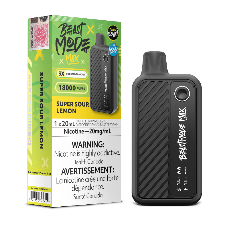 BUY BEAST MODE MAX 18K SUPER LEMON DISPOSABLE VAPE AT MISTER VAPOR CANADA