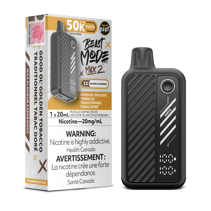 Beast Mode Max 2 50K Good Ol' Golden Tobacco By Flavour Beast