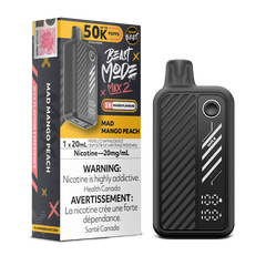 MAD MANGO PEACH BEAST MODE MAX 2 BY FLAVOUR BEAST with 50000 puffs , adjustable modes and 850 mah rechargeable battery. Buy now at Mister Vapor.