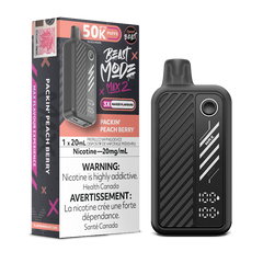 PACKIN' PEACH BERRY BEAST MODE MAX 2 BY FLAVOUR BEAST with 50000 puffs , adjustable modes and 850 mah rechargeable battery. Buy now at Mister Vapor.