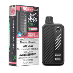 WEEKEND WATERMELON ICED BEAST MODE MAX 2 BY FLAVOUR BEAST with 50000 puffs , 4 power modes and rechargeable battery. Buy now at Mister Vapor.