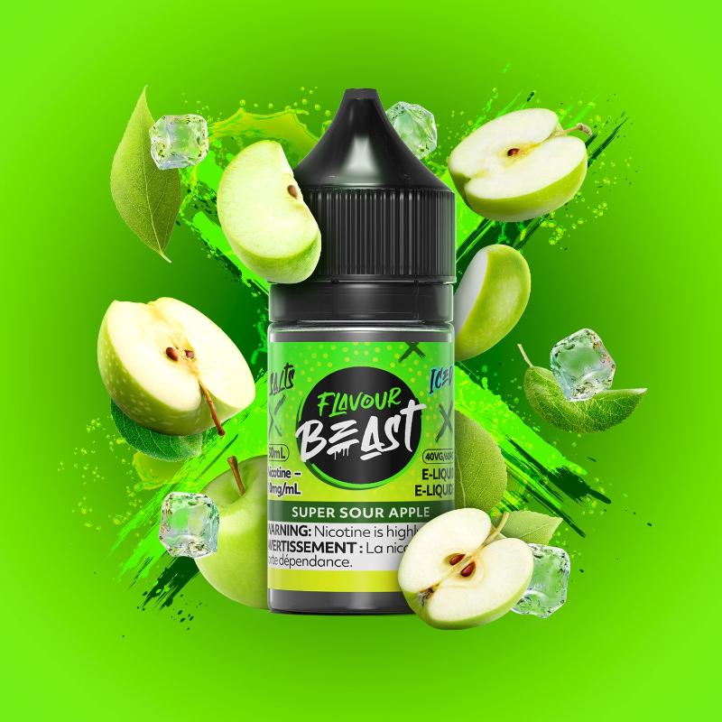 Enjoy the tangy blast of sour apple with an icy finish in Flavour Beast Super Sour Apple Iced e-liquid. Refreshing, bold, and perfect for fruit lovers!