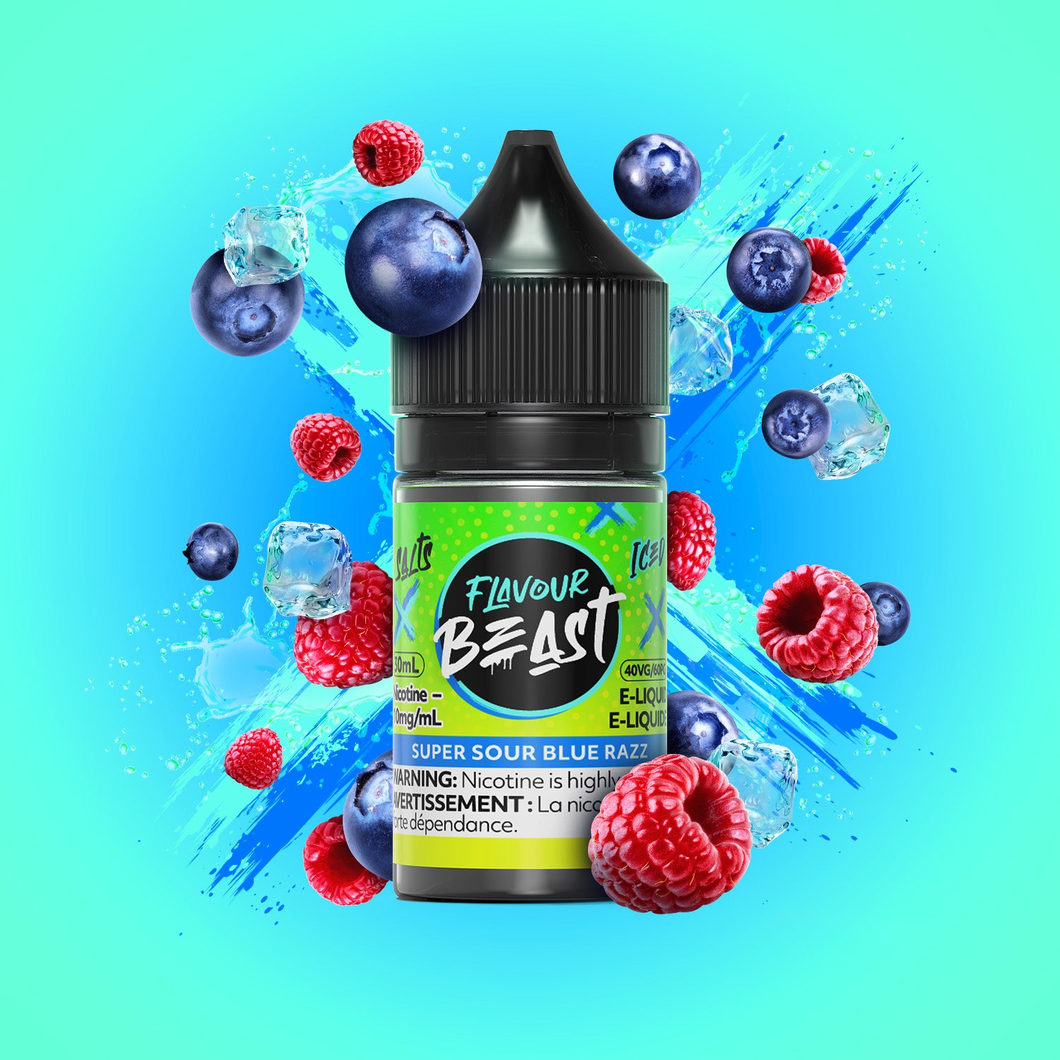 FLAVOUR BEAST SUPER SOUR BLUE RAZZ ICED E-LIQUID | TANGY, ICY BLAST Mister Vapor FLAVOUR BEAST SUPER SOUR BLUE RAZZ ICED E-LIQUID | TANGY, ICY BLAST Mister Vapor